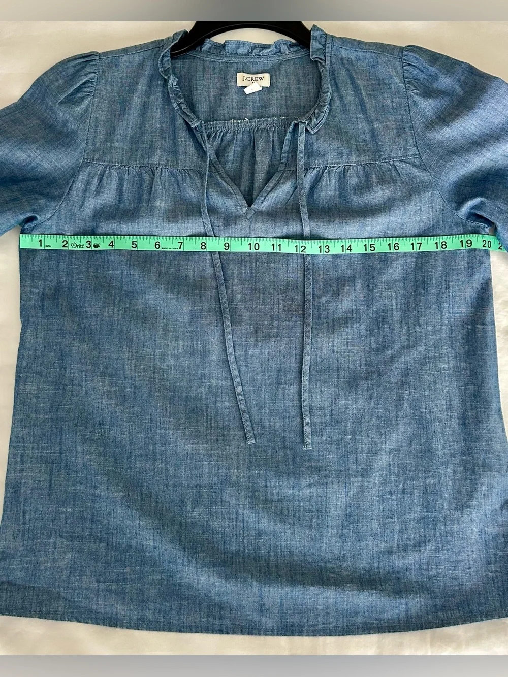 J. Crew Chambray Blue V-Neck Peasant Tunic